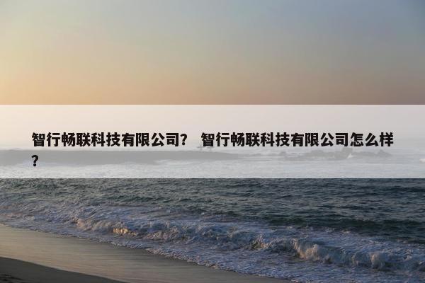 智行畅联科技有限公司？ 智行畅联科技有限公司怎么样？