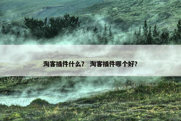 淘客插件什么？ 淘客插件哪个好？