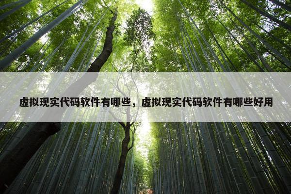 虚拟现实代码软件有哪些，虚拟现实代码软件有哪些好用