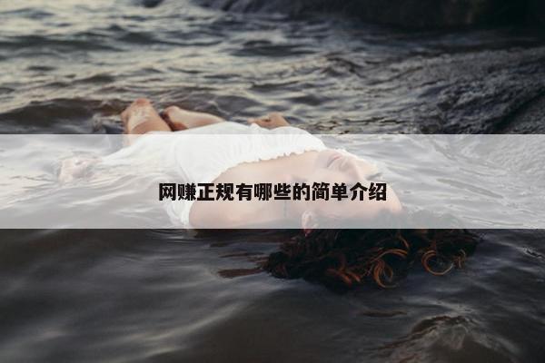 网赚正规有哪些的简单介绍