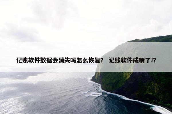 记账软件数据会消失吗怎么恢复？ 记账软件成精了!？