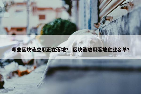 哪些区块链应用正在落地？ 区块链应用落地企业名单？