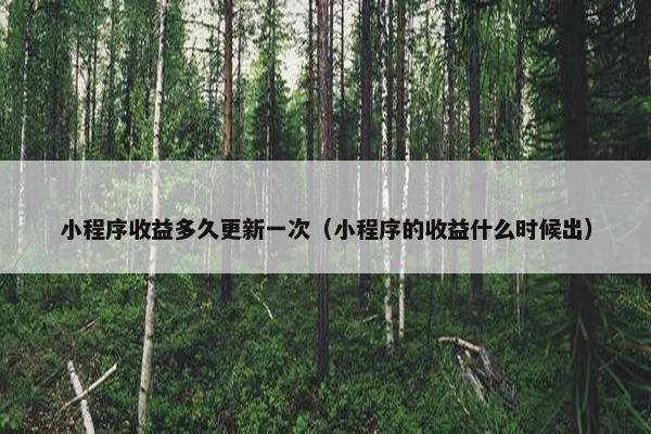 小程序收益多久更新一次（小程序的收益什么时候出）