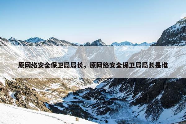 原网络安全保卫局局长，原网络安全保卫局局长是谁