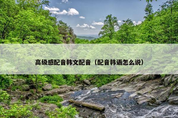 高级感配音韩文配音（配音韩语怎么说）