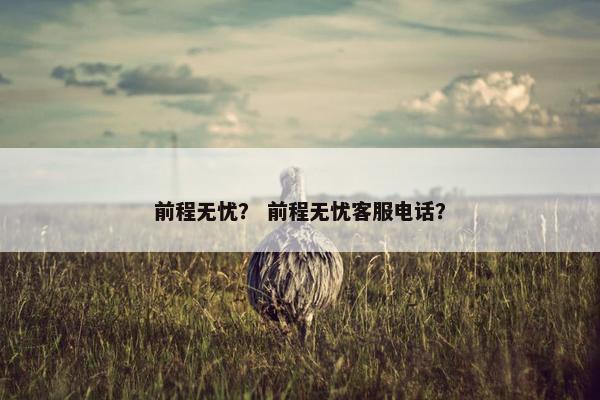 前程无忧？ 前程无忧客服电话？
