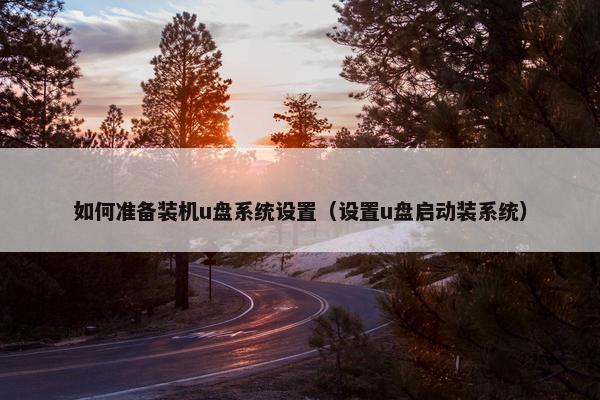 如何准备装机u盘系统设置（设置u盘启动装系统）