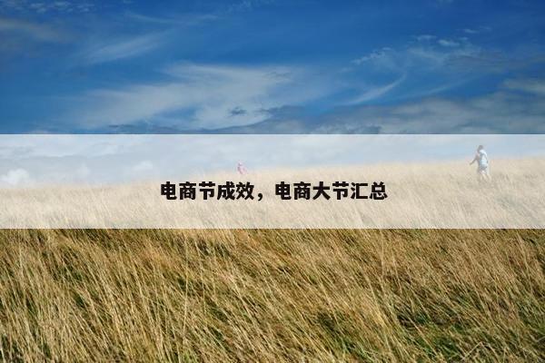 电商节成效，电商大节汇总