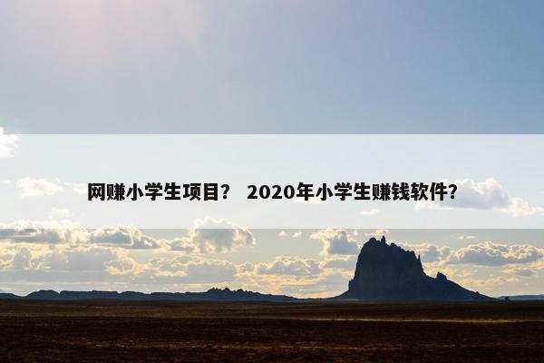 网赚小学生项目？ 2020年小学生赚钱软件？