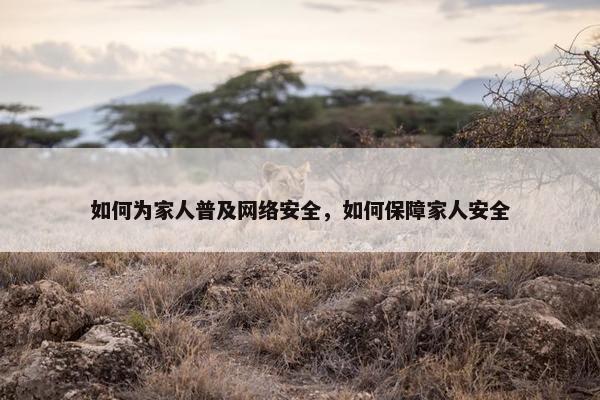 如何为家人普及网络安全，如何保障家人安全