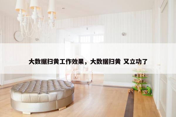 大数据扫黄工作效果，大数据扫黄 又立功了