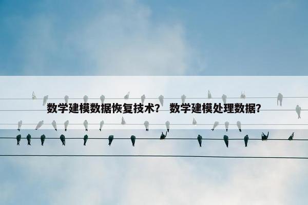 数学建模数据恢复技术？ 数学建模处理数据？