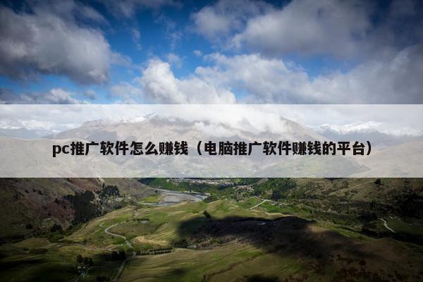 pc推广软件怎么赚钱（电脑推广软件赚钱的平台）
