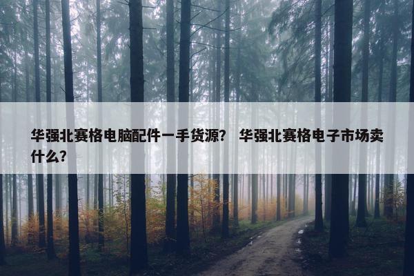 华强北赛格电脑配件一手货源？ 华强北赛格电子市场卖什么？