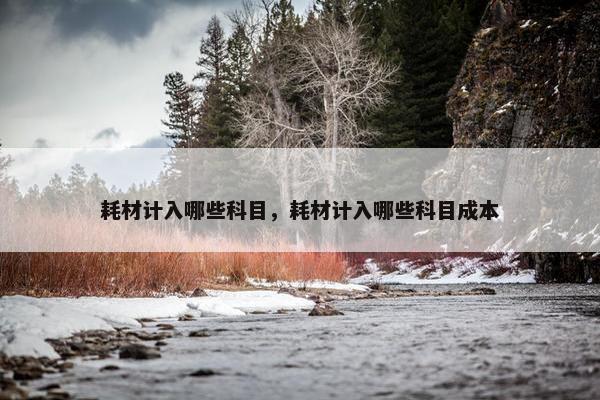 耗材计入哪些科目，耗材计入哪些科目成本