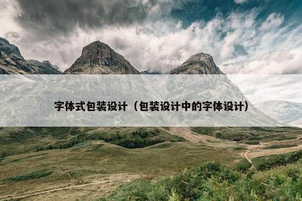 字体式包装设计（包装设计中的字体设计）