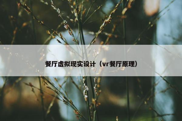 餐厅虚拟现实设计（vr餐厅原理）