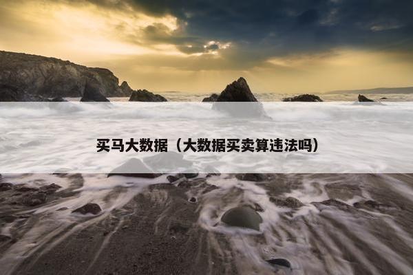 买马大数据（大数据买卖算违法吗）