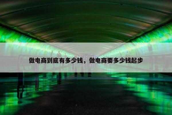 做电商到底有多少钱，做电商要多少钱起步