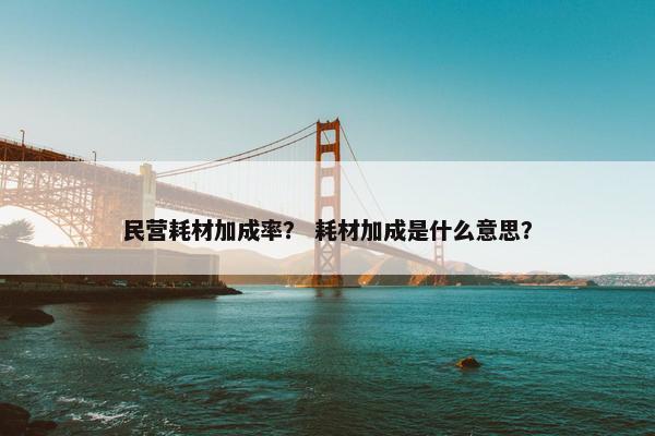 民营耗材加成率？ 耗材加成是什么意思？
