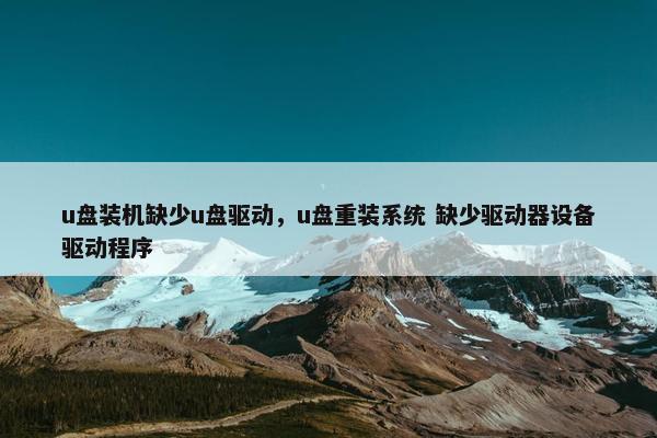 u盘装机缺少u盘驱动，u盘重装系统 缺少驱动器设备驱动程序