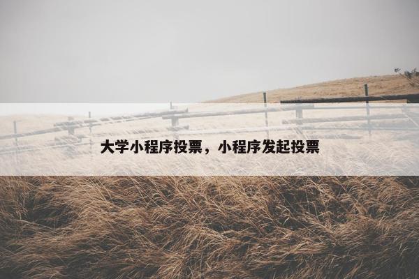 大学小程序投票，小程序发起投票