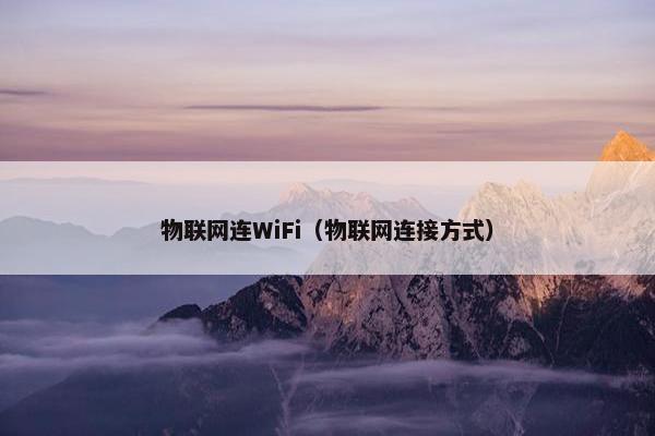 物联网连WiFi（物联网连接方式）
