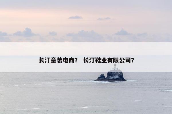 长汀童装电商？ 长汀鞋业有限公司？