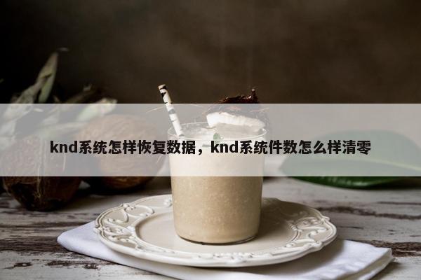 knd系统怎样恢复数据，knd系统件数怎么样清零
