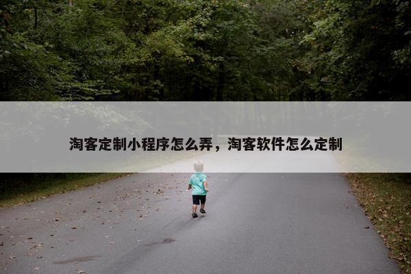 淘客定制小程序怎么弄，淘客软件怎么定制