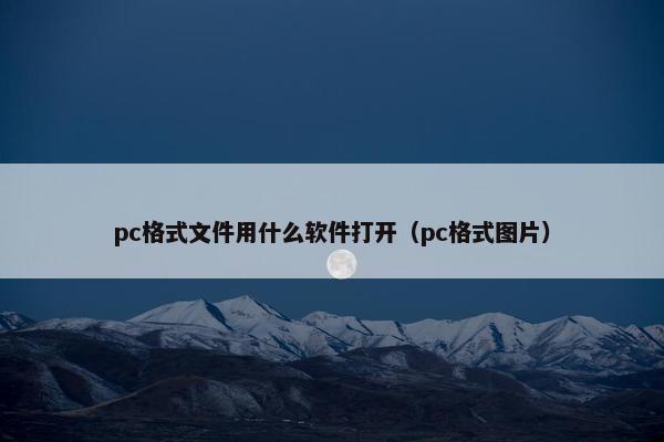 pc格式文件用什么软件打开（pc格式图片）