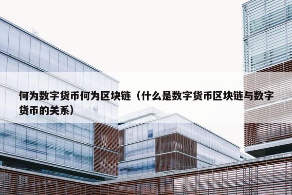 何为数字货币何为区块链（什么是数字货币区块链与数字货币的关系）