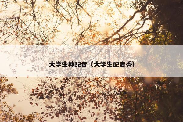 大学生神配音（大学生配音秀）
