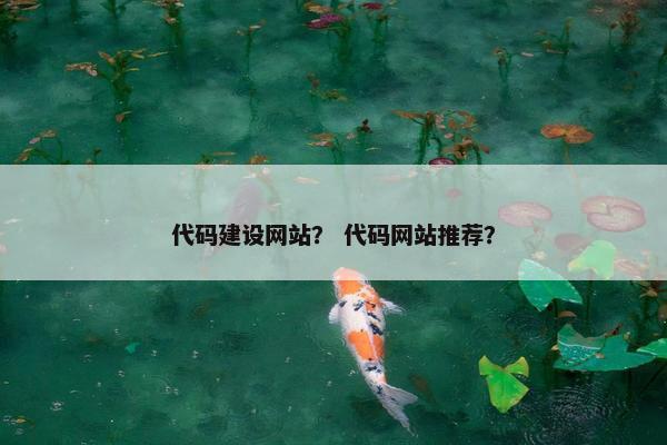 代码建设网站？ 代码网站推荐？