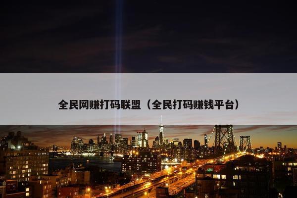 全民网赚打码联盟（全民打码赚钱平台）