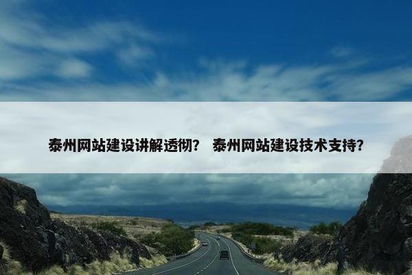 泰州网站建设讲解透彻？ 泰州网站建设技术支持？