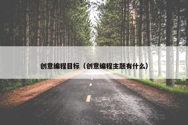 创意编程目标（创意编程主题有什么）