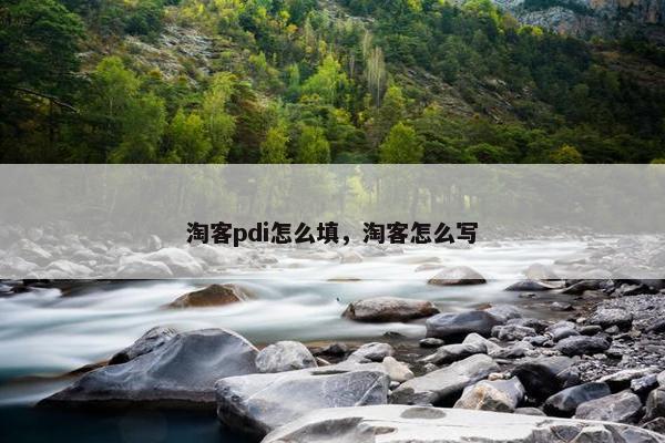 淘客pdi怎么填，淘客怎么写