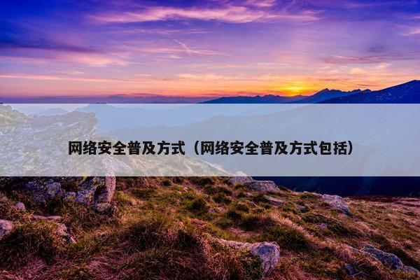 网络安全普及方式（网络安全普及方式包括）