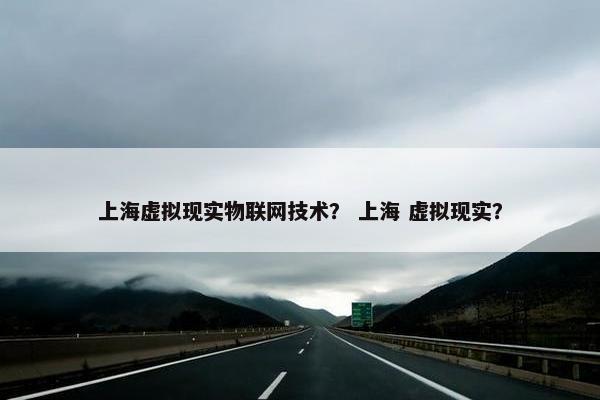 上海虚拟现实物联网技术？ 上海 虚拟现实？