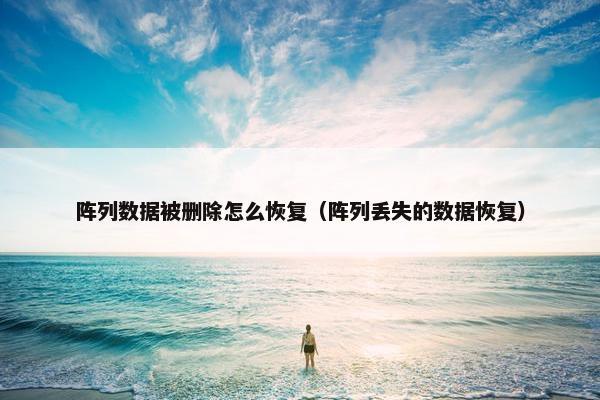 阵列数据被删除怎么恢复（阵列丢失的数据恢复）