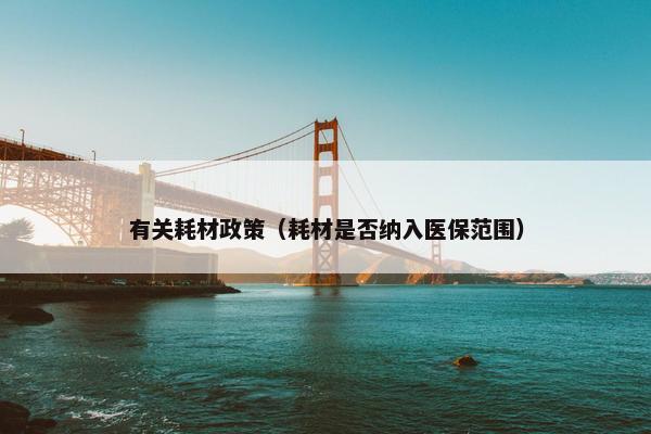 有关耗材政策（耗材是否纳入医保范围）