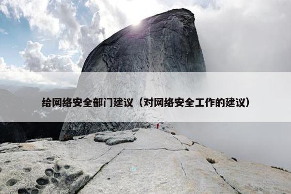 给网络安全部门建议（对网络安全工作的建议）