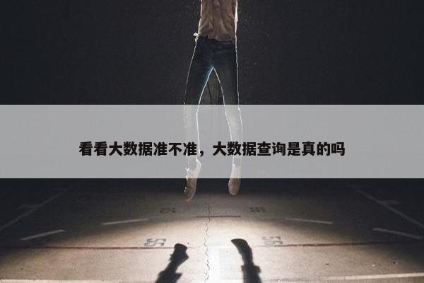 看看大数据准不准，大数据查询是真的吗