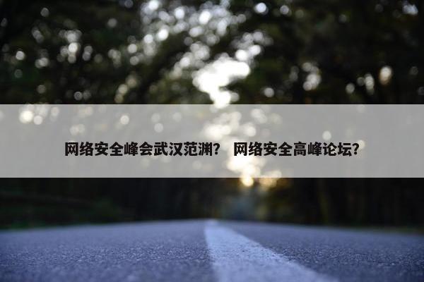 网络安全峰会武汉范渊？ 网络安全高峰论坛？