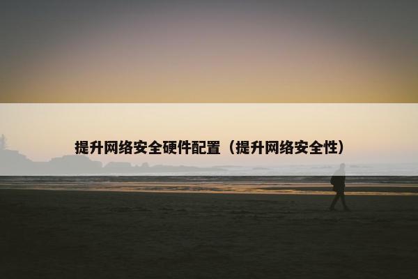 提升网络安全硬件配置（提升网络安全性）