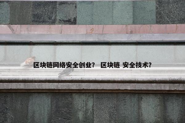 区块链网络安全创业？ 区块链 安全技术？