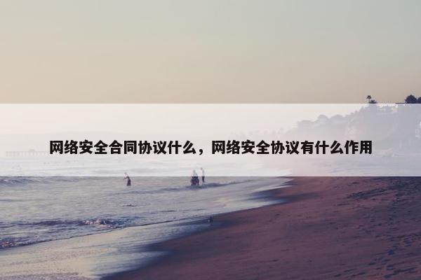 网络安全合同协议什么，网络安全协议有什么作用