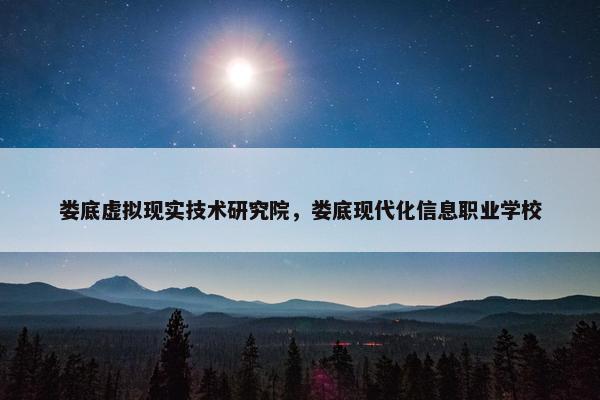 娄底虚拟现实技术研究院，娄底现代化信息职业学校