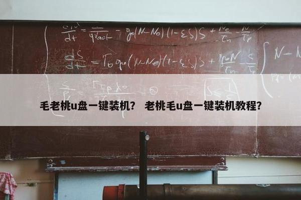 毛老桃u盘一键装机？ 老桃毛u盘一键装机教程？